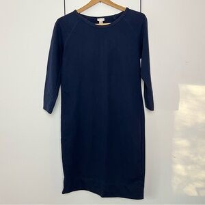 Woman’s‎ Size M Merona Sweatshirt Dress Cotton Blend Navy Blue Midi Length